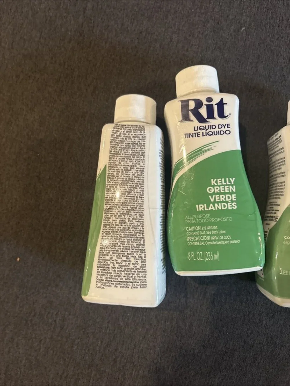 Lot of 3 New Rit All-Purpose Liquid Dye, Kelly Green, 8 fl oz Crafts Tie Dye Fun